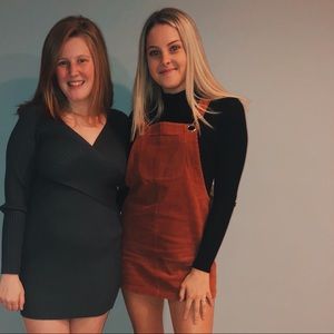 Forever 21 Rust Corduroy Overall Dress